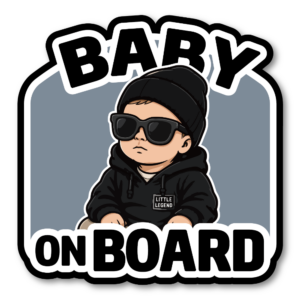 BABY ON BOARD ステッカー おしゃれ ベビーインカー クールベビーデザイン 車用 カーステッカー 防水 120×122mm Urban Black