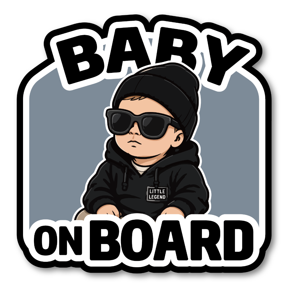 BABY ON BOARD ステッカー おしゃれ ベビーインカー クールベビーデザイン 車用 カーステッカー 防水 120×122mm Urban Black