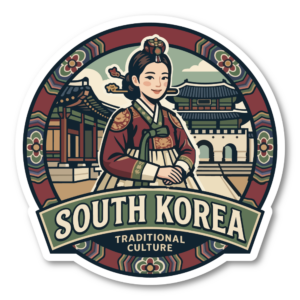 韓国トラベルステッカー レトロ観光デザイン 景福宮 ソウル 夜景 韓服 韓国タイガー 防水ビニールステッカー スーツケース・タブレット・車用 韓服トラディショナル