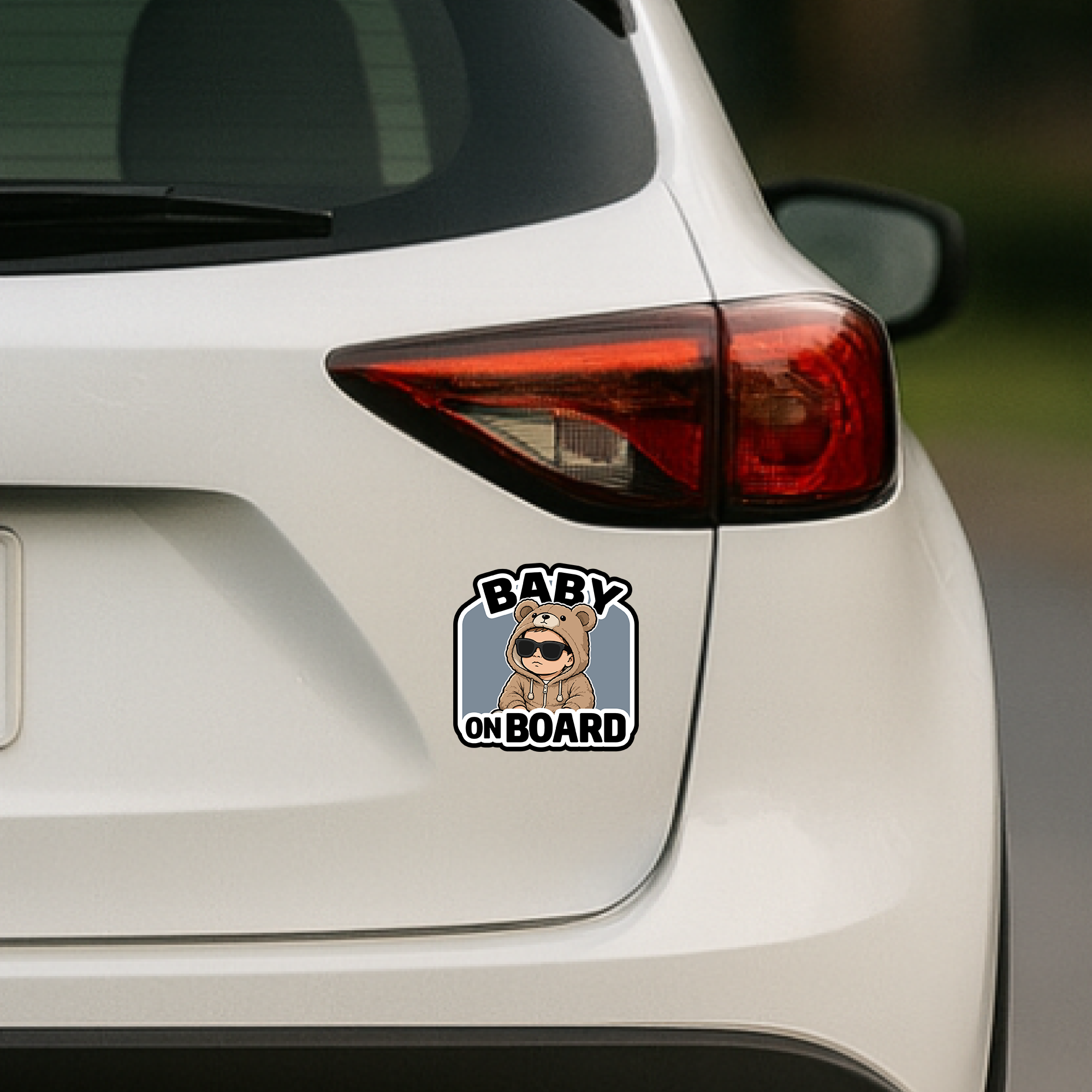 BABY ON BOARD ステッカー おしゃれ ベビーインカー クールベビーデザイン 車用 カーステッカー 防水 120×122mm Tiny Dino - 画像 (4)
