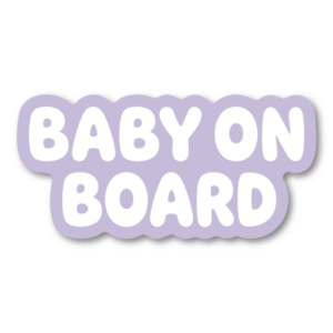BABY ON BOARD ステッカー シンプル ミニマルデザイン 160×77mm 車用サイン ベビーオンボード カーステッカー ニュートラルカラー ダイカット仕様 Lavender