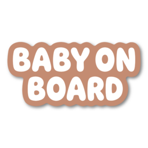 BABY ON BOARD ステッカー シンプル ミニマルデザイン 160×77mm 車用サイン ベビーオンボード カーステッカー ニュートラルカラー ダイカット仕様 Terracotta