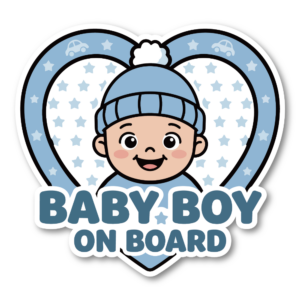 Baby On Board ステッカー 120mm幅 ベビーインカー チャイルドインカー ツインズ 双子 赤ちゃん乗車中 車用サイン Baby Girl Heart Pink