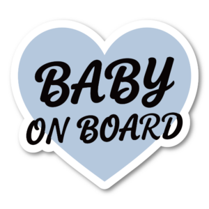 Baby On Board ステッカー ハートデザイン シンプル おしゃれ ベビーインカー ベビーオンボード 車用サイン カーステッカー 赤ちゃん乗車中 耐水 UVラミネート Dusty Blue