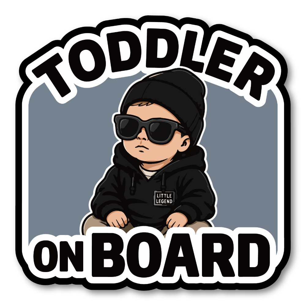 おしゃれな TODDLER ON BOARD ステッカー ベビーインカー キッズインカー 車用 セーフティサイン 防水・UVラミネート仕様 カーサイン Street Style