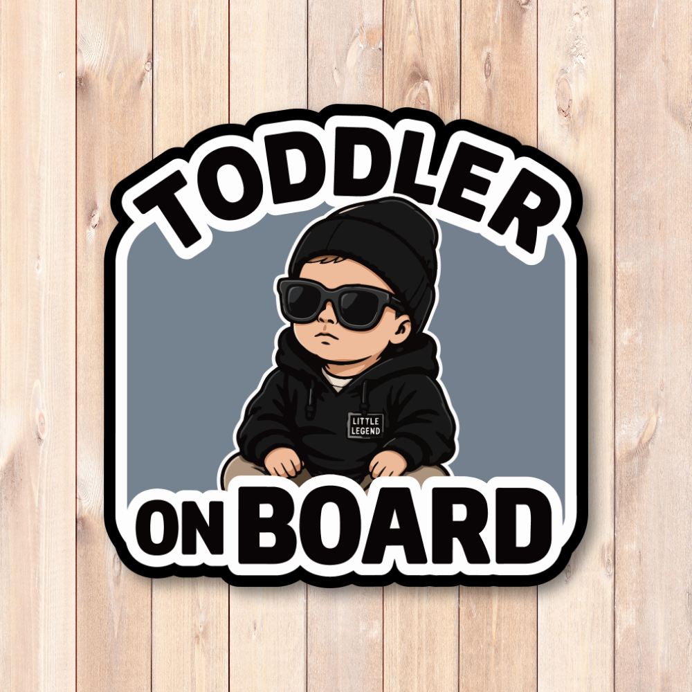 おしゃれな TODDLER ON BOARD ステッカー ベビーインカー キッズインカー 車用 セーフティサイン 防水・UVラミネート仕様 カーサイン Street Style - 画像 (2)
