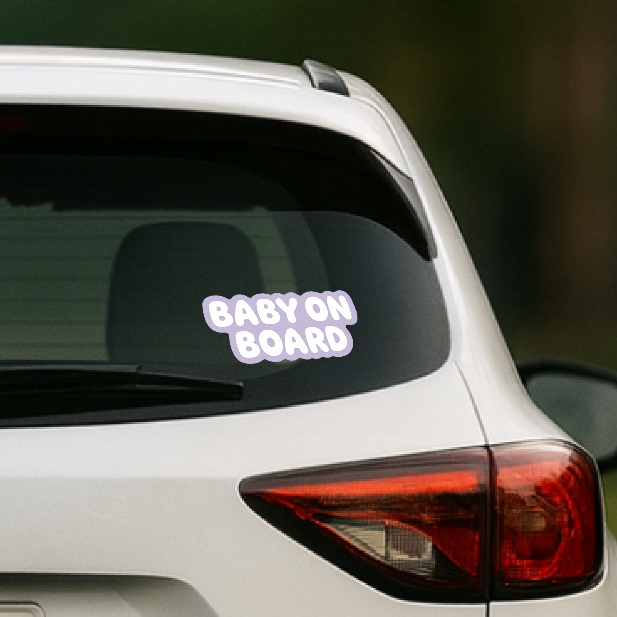 BABY ON BOARD ステッカー シンプル ミニマルデザイン 160×77mm 車用サイン ベビーオンボード カーステッカー ニュートラルカラー ダイカット仕様 Lavender - 画像 (5)