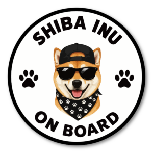 DOG ON BOARD ステッカー 犬が乗っています 犬種別 おしゃれ かわいい 車用ステッカー 防水・耐候 丸型 120mm Shiba Inu
