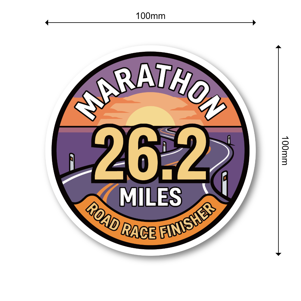 ランニング 完走記念 ステッカー マラソン・トレイルラン・ウルトラマラソン 26.2・50K・100K 防水・耐候 屋外対応 Marathon 26.2 - 画像 (3)