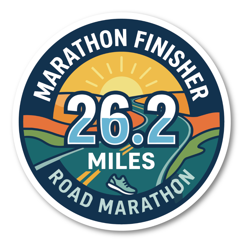 ランニング 完走記念 ステッカー マラソン・トレイルラン・ウルトラマラソン 26.2・50K・100K 防水・耐候 屋外対応 Road Marathon