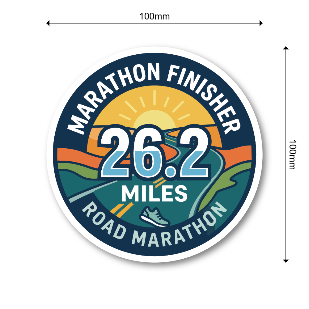 ランニング 完走記念 ステッカー マラソン・トレイルラン・ウルトラマラソン 26.2・50K・100K 防水・耐候 屋外対応 Road Marathon - 画像 (3)