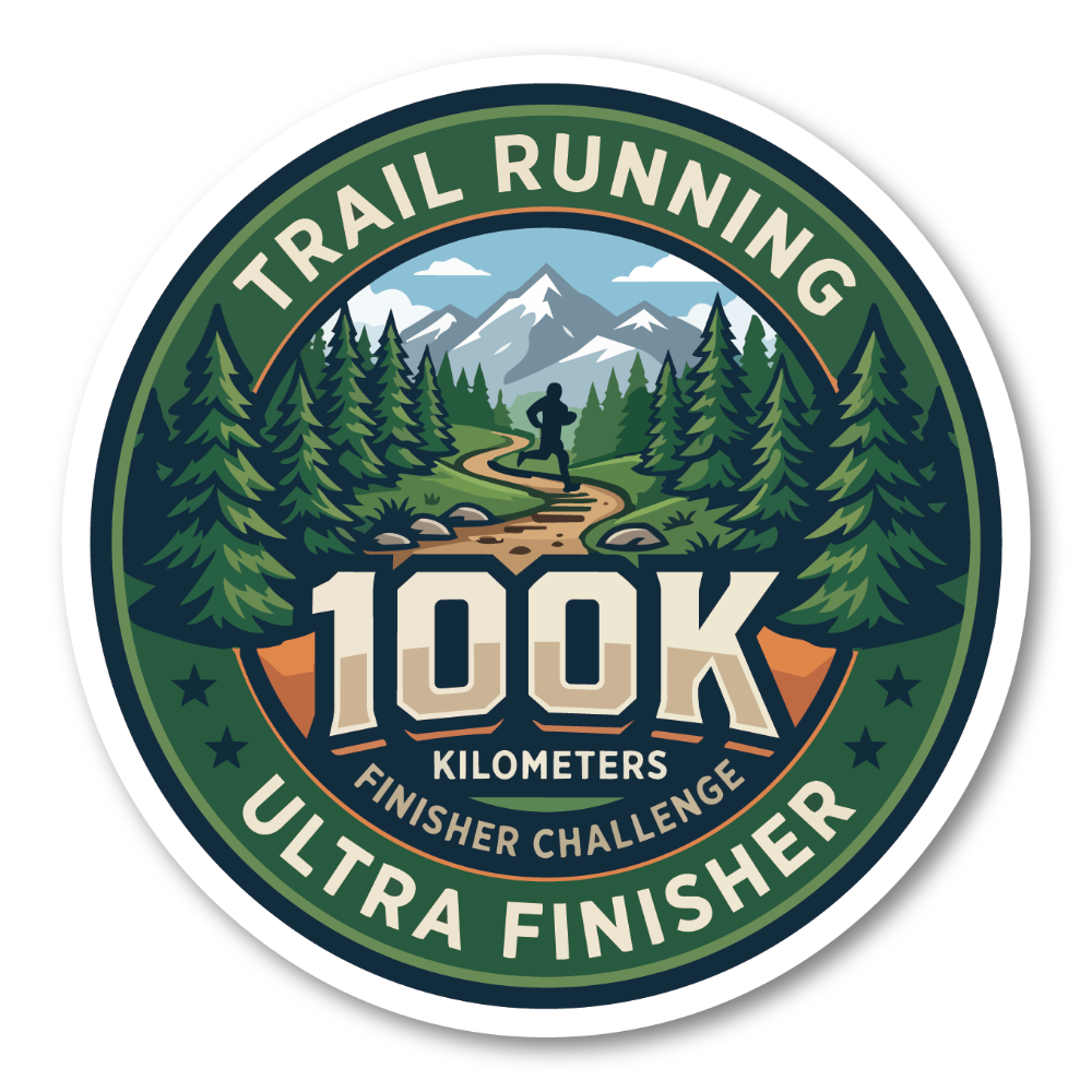 ランニング 完走記念 ステッカー マラソン・トレイルラン・ウルトラマラソン 26.2・50K・100K 防水・耐候 屋外対応 Trail 100K