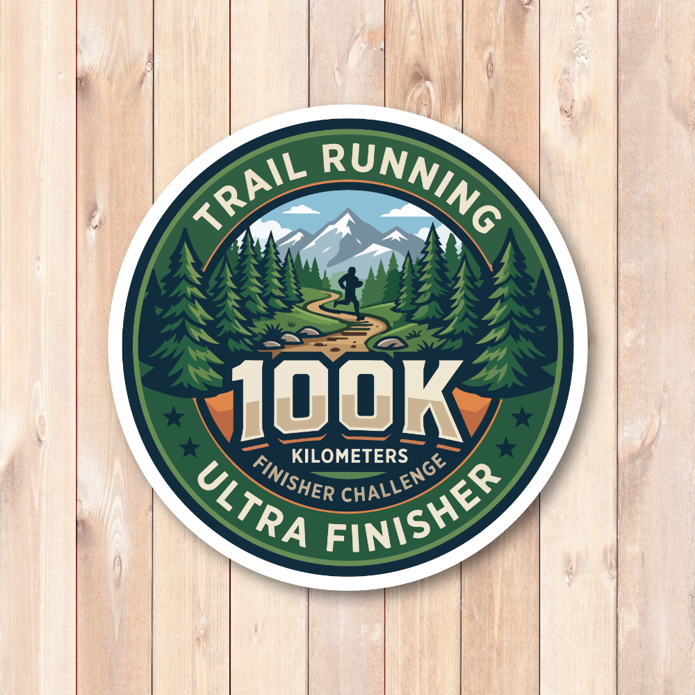 ランニング 完走記念 ステッカー マラソン・トレイルラン・ウルトラマラソン 26.2・50K・100K 防水・耐候 屋外対応 Trail 100K - 画像 (2)