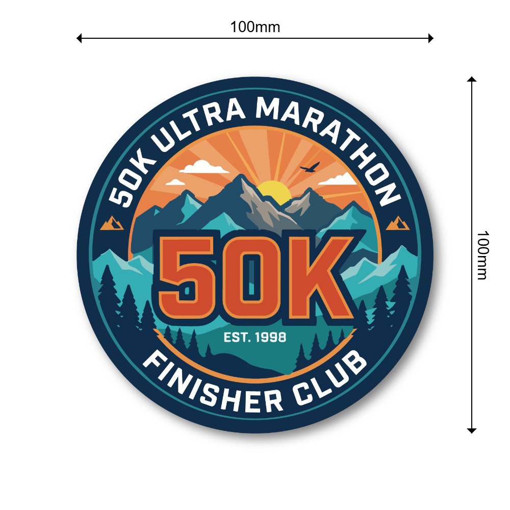 ランニング 完走記念 ステッカー マラソン・トレイルラン・ウルトラマラソン 26.2・50K・100K 防水・耐候 屋外対応 Ultra 50K - 画像 (3)