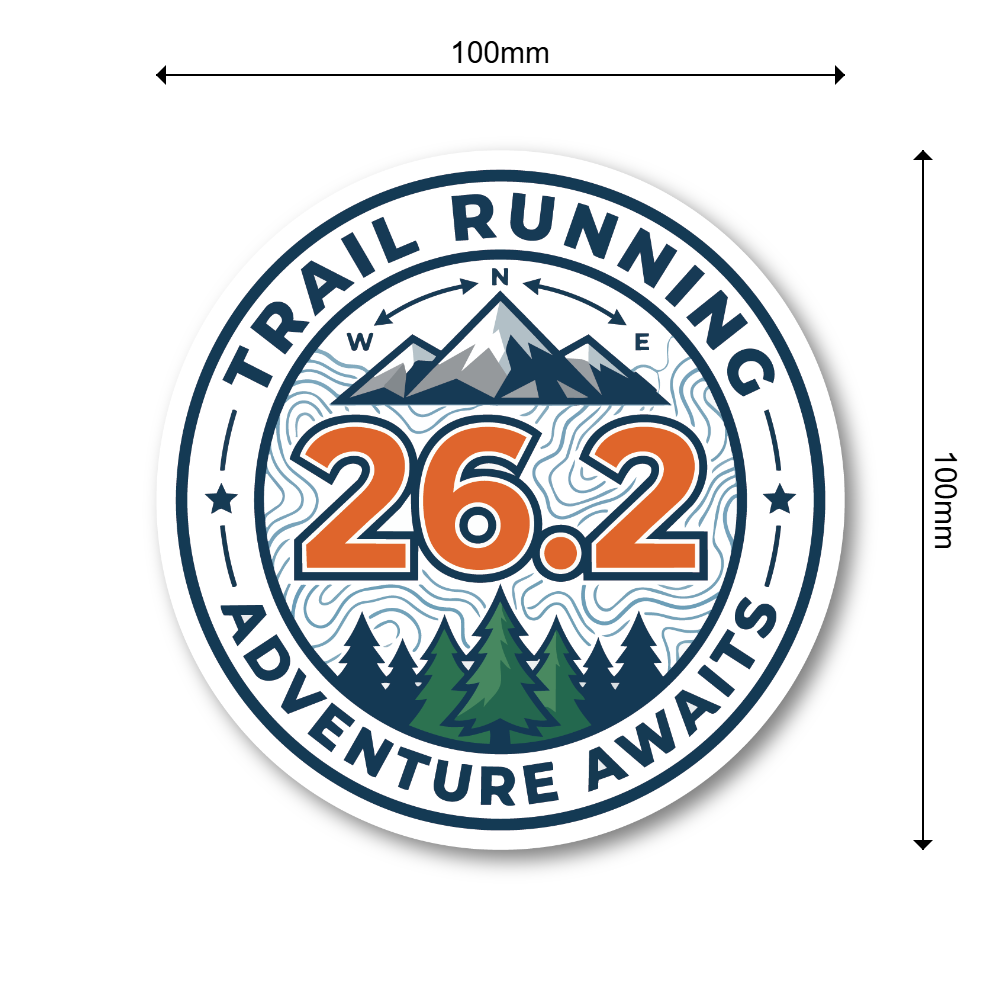 ランニング 完走記念 ステッカー マラソン・トレイルラン・ウルトラマラソン 26.2・50K・100K 防水・耐候 屋外対応 Trail 26.2 - 画像 (3)