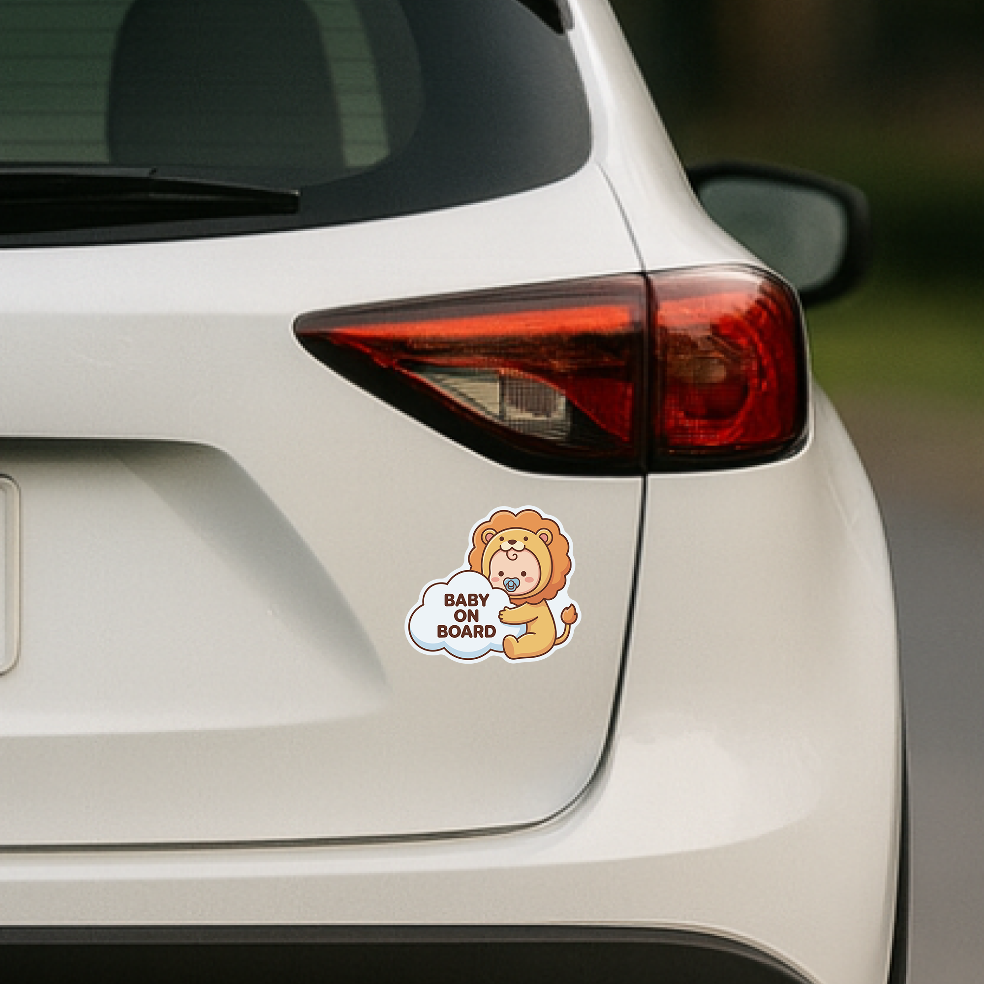 BABY ON BOARD ステッカー 赤ちゃん 動物コスチューム ベビーサイン 車用 カーサイン 防水 耐候 かわいい ベビーインカー ライオン - 画像 (5)