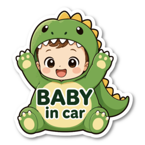 BABY ON BOARD 赤ちゃんが乗っています 車用ステッカー かわいい赤ちゃん アニマルデザイン ベビーオンボード カーサイン