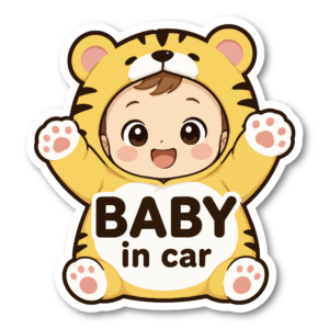 BABY ON BOARD 赤ちゃんが乗っています 車用ステッカー かわいい赤ちゃん アニマルデザイン ベビーオンボード カーサイン 恐竜