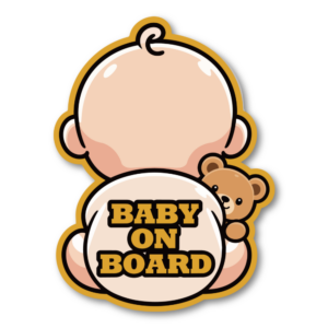 BABY ON BOARD 赤ちゃんが乗っています 車用ステッカー かわいい赤ちゃん アニマルデザイン ベビーオンボード カーサイン クマ