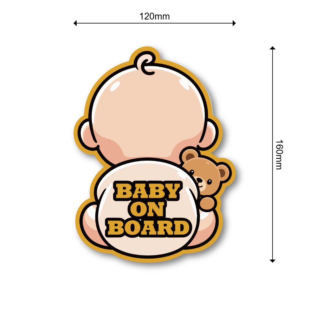 BABY ON BOARD 赤ちゃんが乗っています 車用ステッカー かわいい赤ちゃん アニマルデザイン ベビーオンボード カーサイン クマ - 画像 (3)