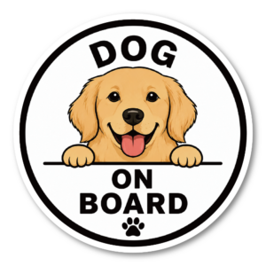 DOG ON BOARD ステッカー 120mm 犬が乗っています 車用 カーステッカー 耐水・耐候 UVラミネート加工 犬種バリエーション ゴールデン・レトリバー