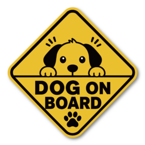 DOG IN CAR / DOG ON BOARD 車用ステッカー 犬 イラスト のぞき見デザイン 防水・耐候 UVラミネート 屋外対応 カーステッカー DOG ON BOARD