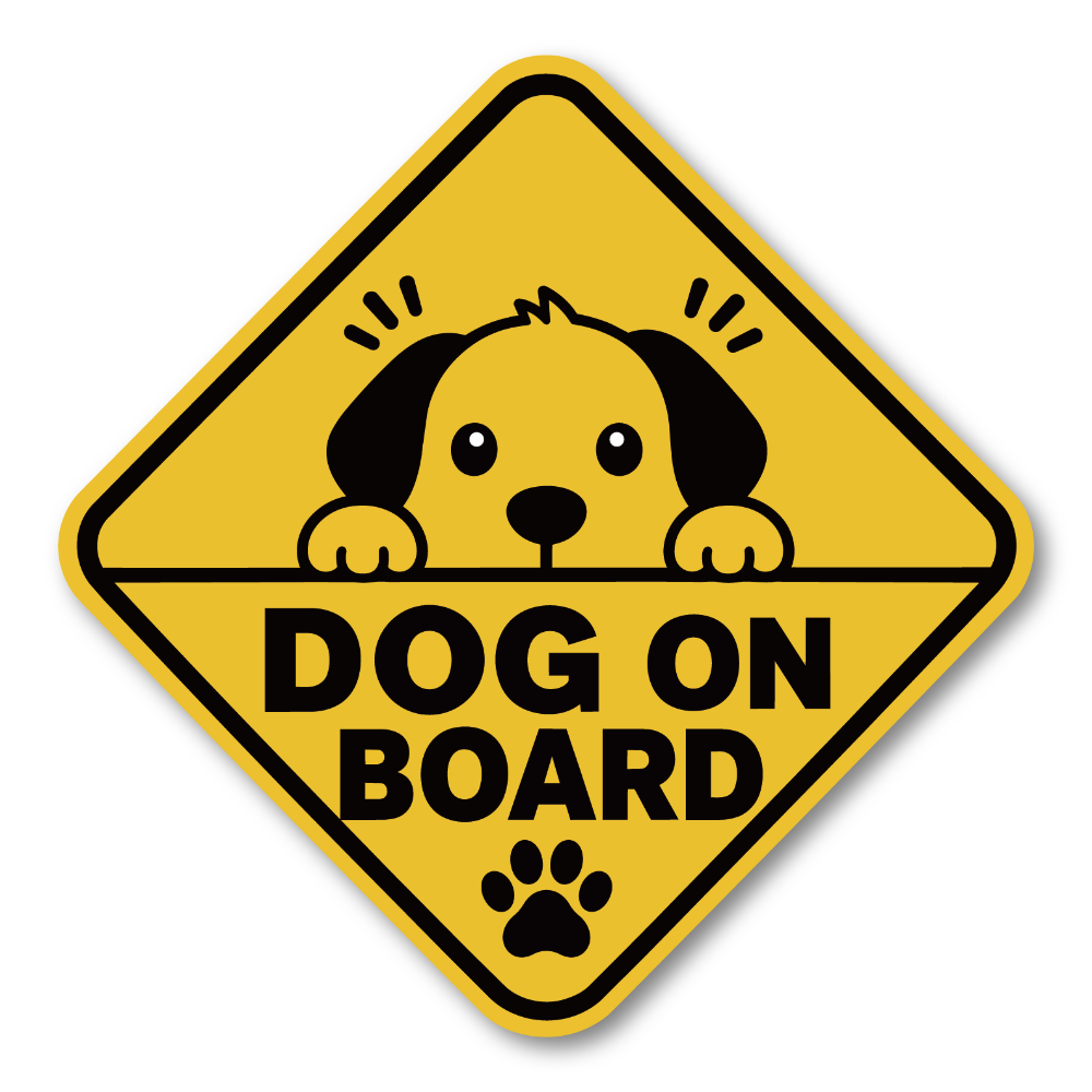 DOG IN CAR / DOG ON BOARD 車用ステッカー 犬 イラスト のぞき見デザイン 防水・耐候 UVラミネート 屋外対応 カーステッカー DOG ON BOARD