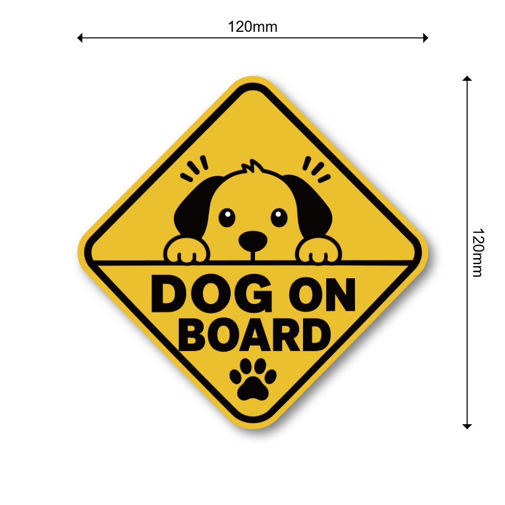 DOG IN CAR / DOG ON BOARD 車用ステッカー 犬 イラスト のぞき見デザイン 防水・耐候 UVラミネート 屋外対応 カーステッカー DOG ON BOARD - 画像 (3)