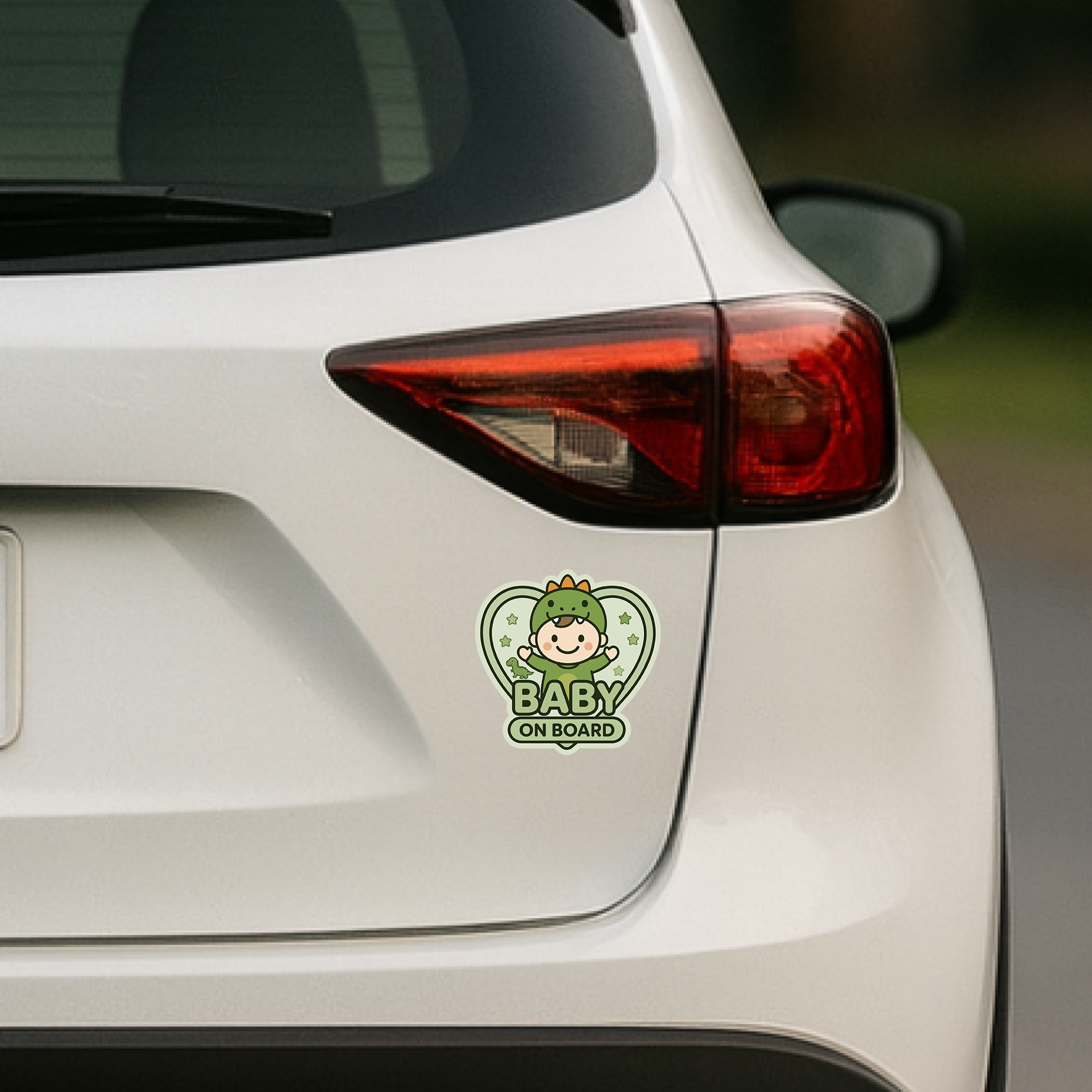 BABY ON BOARD ステッカー ベビーオンボード 赤ちゃんが乗っています 車用 かわいい ハートデザイン 防水 耐候 恐竜 - 画像 (4)