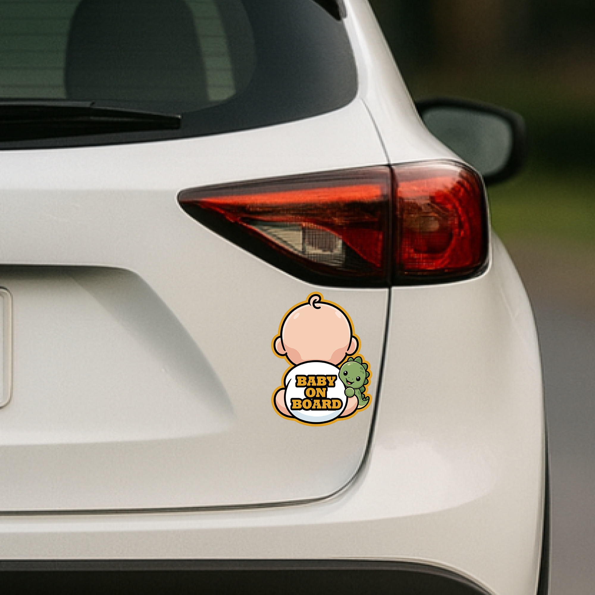 BABY ON BOARD 赤ちゃんが乗っています 車用ステッカー かわいい赤ちゃん アニマルデザイン ベビーオンボード カーサイン 恐竜 - 画像 (4)