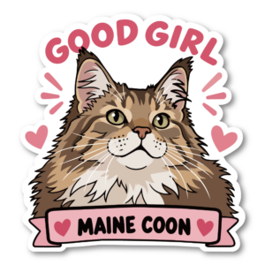 GOOD GIRL 猫 ステッカー かわいい 猫種別 防水 ペット Maine Coon