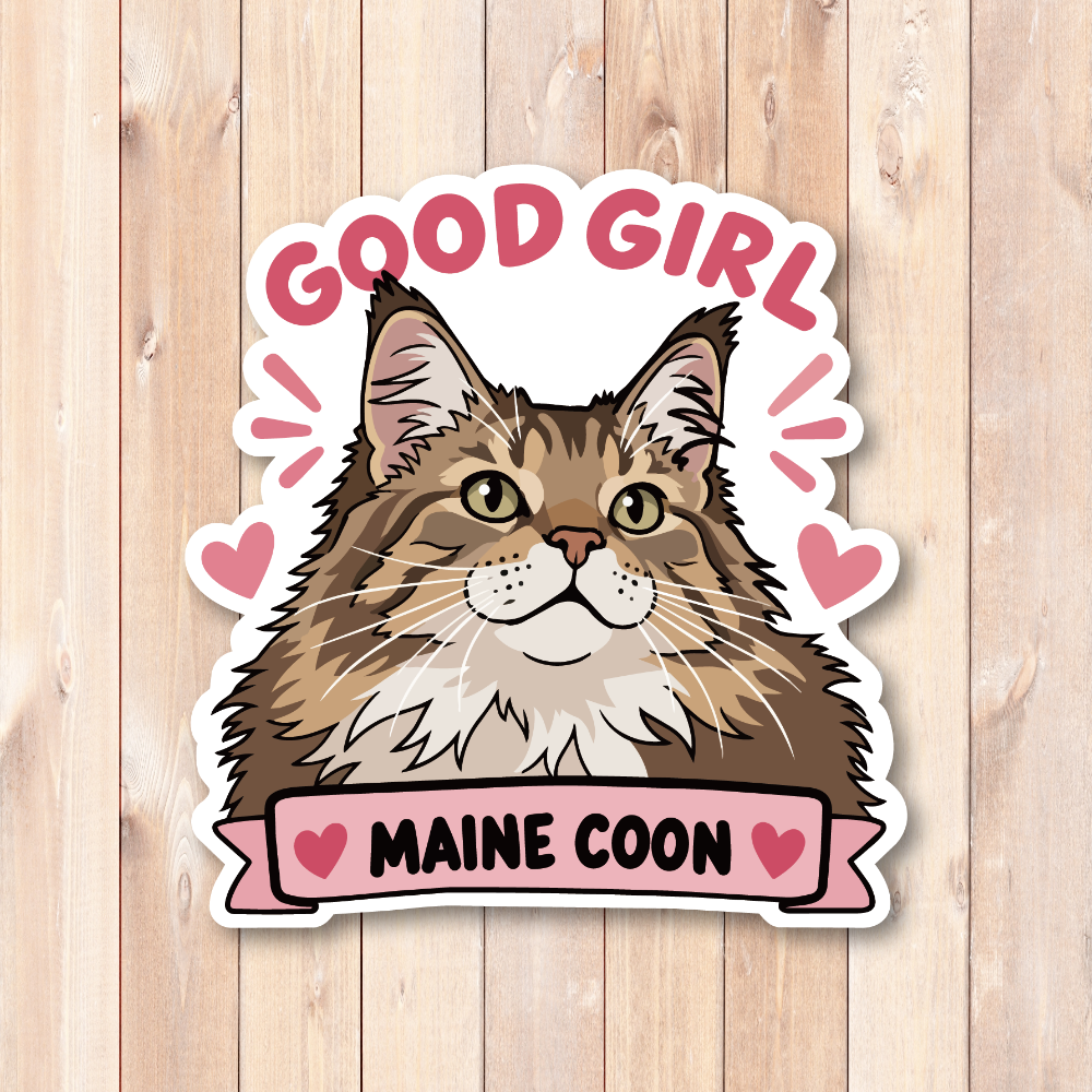GOOD GIRL 猫 ステッカー かわいい 猫種別 防水 ペット Maine Coon - 画像 (2)