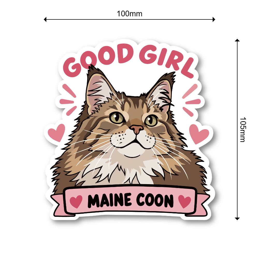 GOOD GIRL 猫 ステッカー かわいい 猫種別 防水 ペット Maine Coon - 画像 (3)