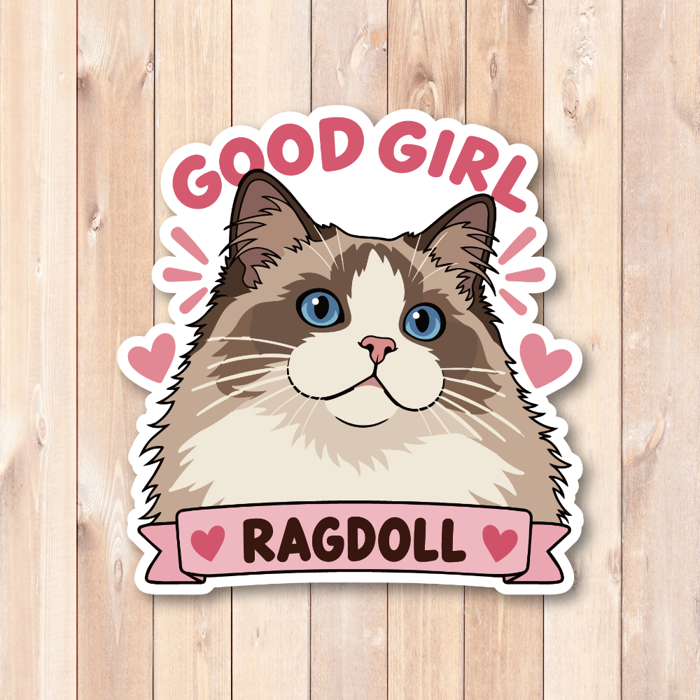 GOOD GIRL 猫 ステッカー かわいい 猫種別 防水 ペット Ragdoll - 画像 (2)