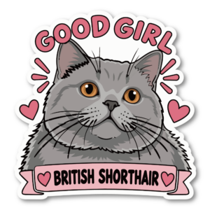 GOOD GIRL 猫 ステッカー かわいい 猫種別 防水 ペット British Shorthair