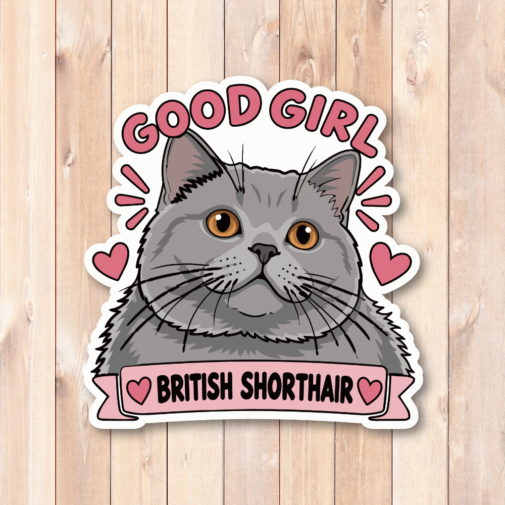 GOOD GIRL 猫 ステッカー かわいい 猫種別 防水 ペット British Shorthair - 画像 (2)