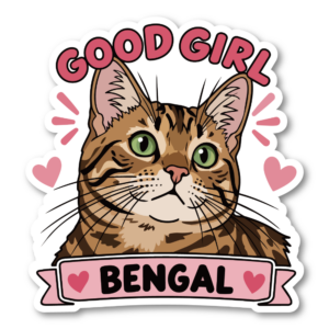 GOOD GIRL 猫 ステッカー かわいい 猫種別 防水 ペット Bengal