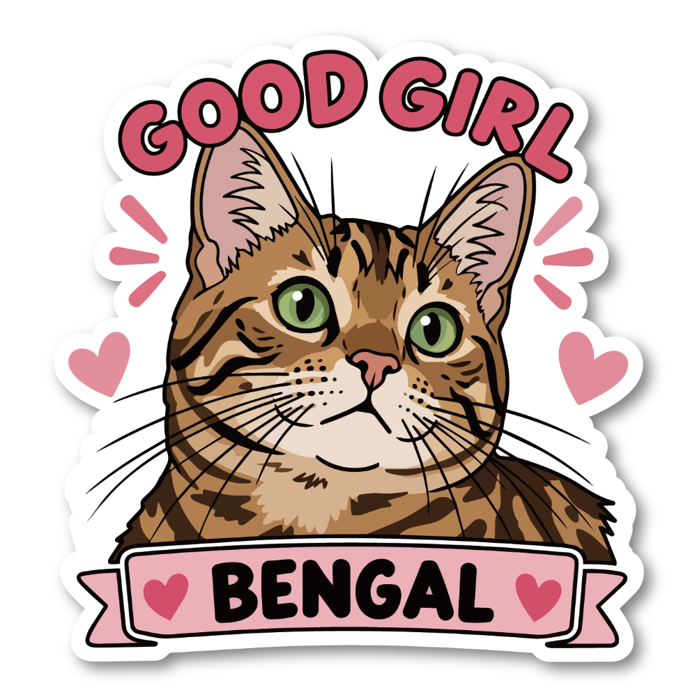 GOOD GIRL 猫 ステッカー かわいい 猫種別 防水 ペット Bengal