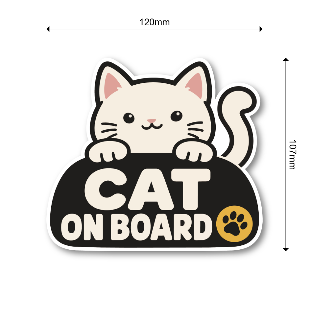 犬 猫 車用ステッカー ペット乗車中 CAT ON BOARD DOG ON BOARD ひょっこりデザイン 肉球マーク 猫(CAT ON BOARD) - 画像 (3)