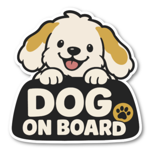 犬 猫 車用ステッカー ペット乗車中 CAT ON BOARD DOG ON BOARD ひょっこりデザイン 肉球マーク 犬（DOG ON BOARD）