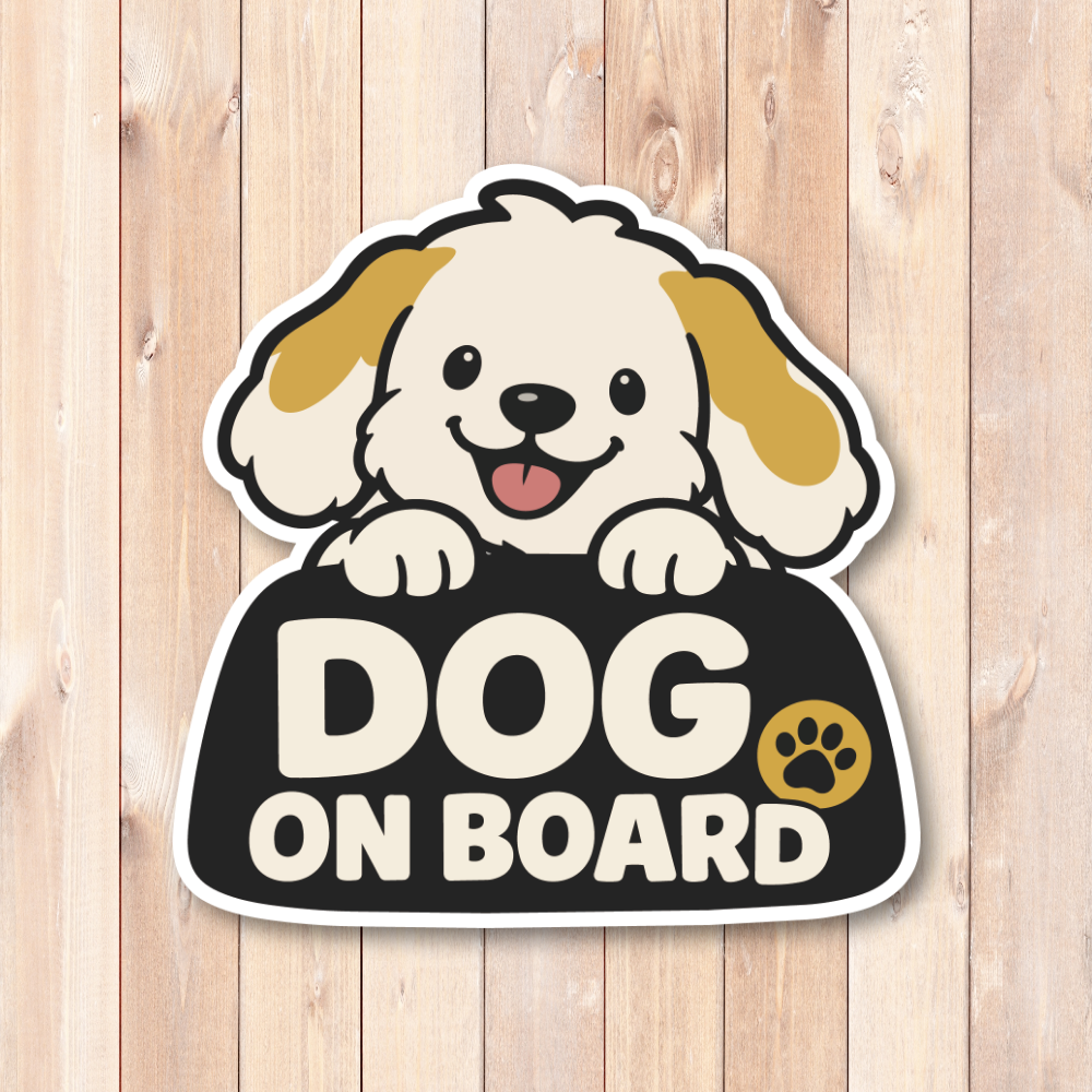 犬 猫 車用ステッカー ペット乗車中 CAT ON BOARD DOG ON BOARD ひょっこりデザイン 肉球マーク 犬(DOG ON BOARD) - 画像 (2)