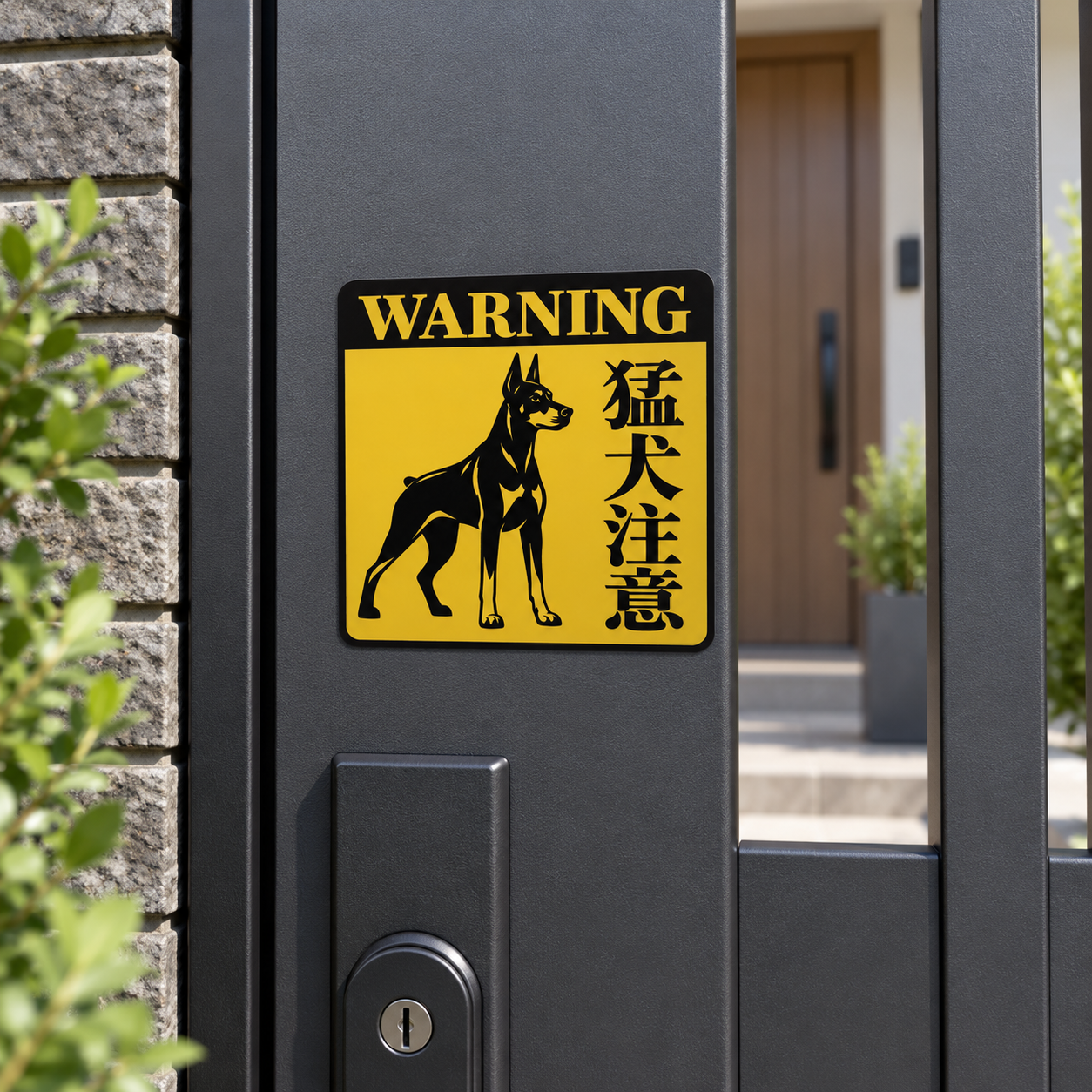 警告 注意喚起 ステッカー 犬 猫 防犯サイン ペット セキュリティ 屋外対応 玄関 ドア 窓 門扉 車 ガレージ WARNING 猛犬注意 - 画像 (4)