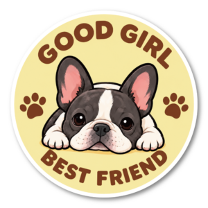 GOOD BOY GOOD GIRL 犬 ステッカー BEST FRIEND かわいい ドッグデザイン 丸型 ペット 犬好き シール フレンチブルドッグ / GOOD GIRL