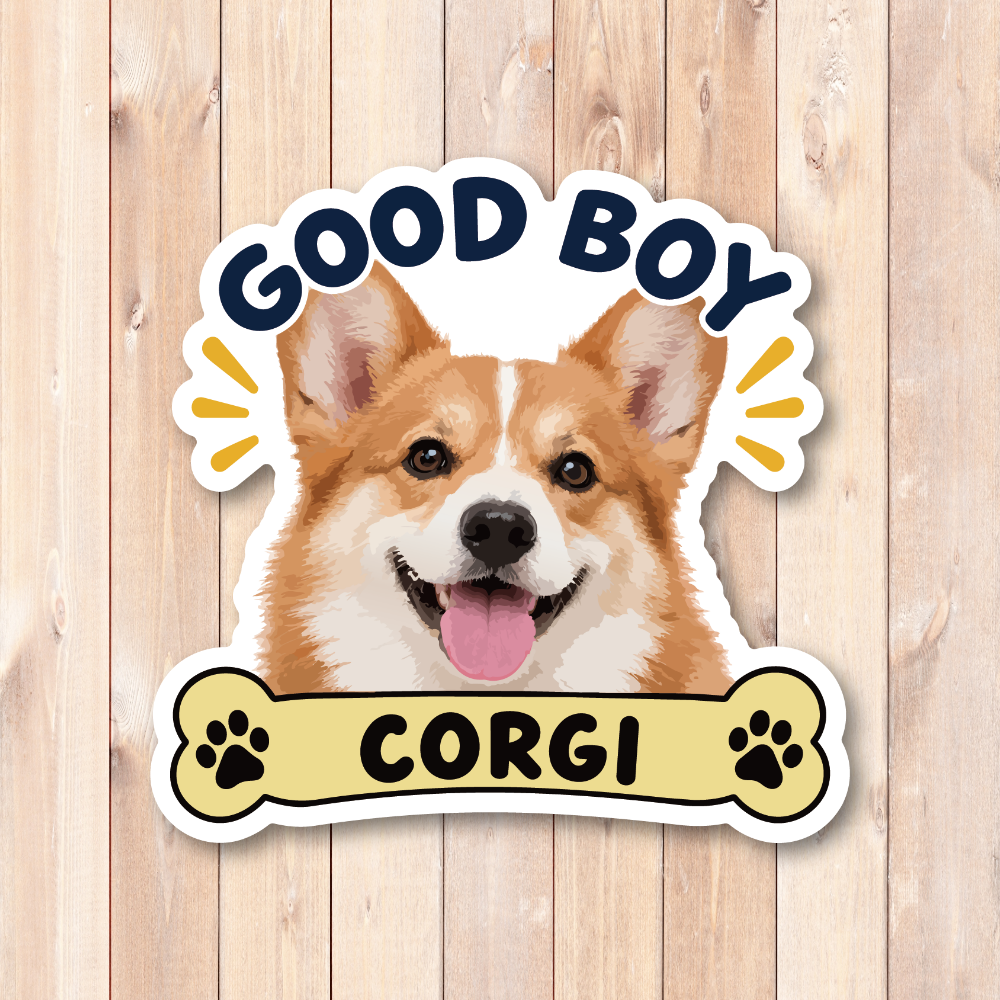 GOOD BOY 犬 ステッカー 犬種別 ドッグステッカー かわいい 愛犬 車 バイク スーツケース 防水 耐候 犬グッズ コーギー - 画像 (2)