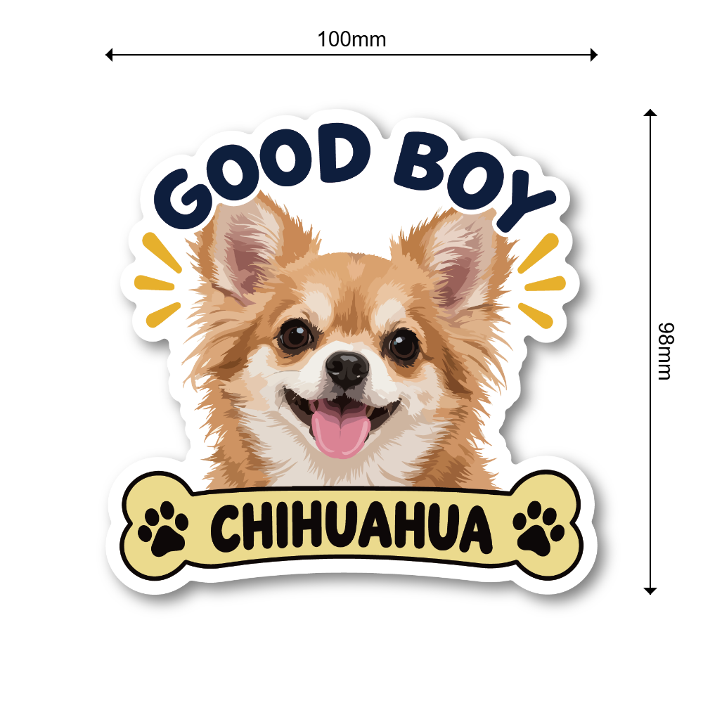 GOOD BOY 犬 ステッカー 犬種別 ドッグステッカー かわいい 愛犬 車 バイク スーツケース 防水 耐候 犬グッズ チワワ - 画像 (3)