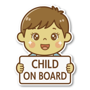 CHILD ON BOARD 車用 マグネット 子供が乗っています 120×160mm 男の子