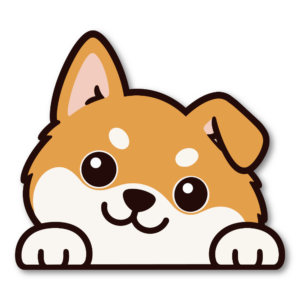 柴犬 ステッカー 首かしげ のぞき見デザイン 車用 リアガラス向け 犬 シール 140×125mm 茶柴