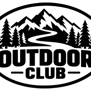 OUTDOOR CLUB アウトドア ステッカー 楕円 100×70mm 森と小道