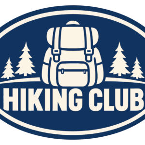 HIKING CLUB ハイキング ステッカー 楕円 アウトドア 100×70mm バックパック・ネイビー