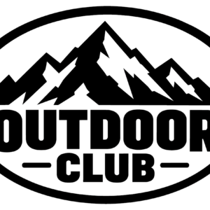 OUTDOOR CLUB アウトドア ステッカー 楕円 100×70mm 山並み